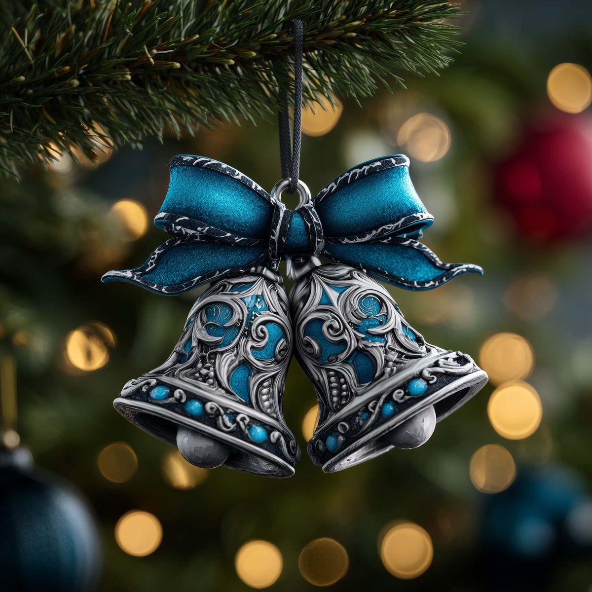 Blue Bells Christmas Mica Ornament
