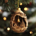 Village Diorama Christmas Mica Ornament