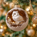 Perched Owl Christmas Mica Ornament