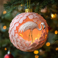Pink Flamingo Christmas Mica Ornament
