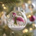 Winter Flamingo Christmas Mica Ornament