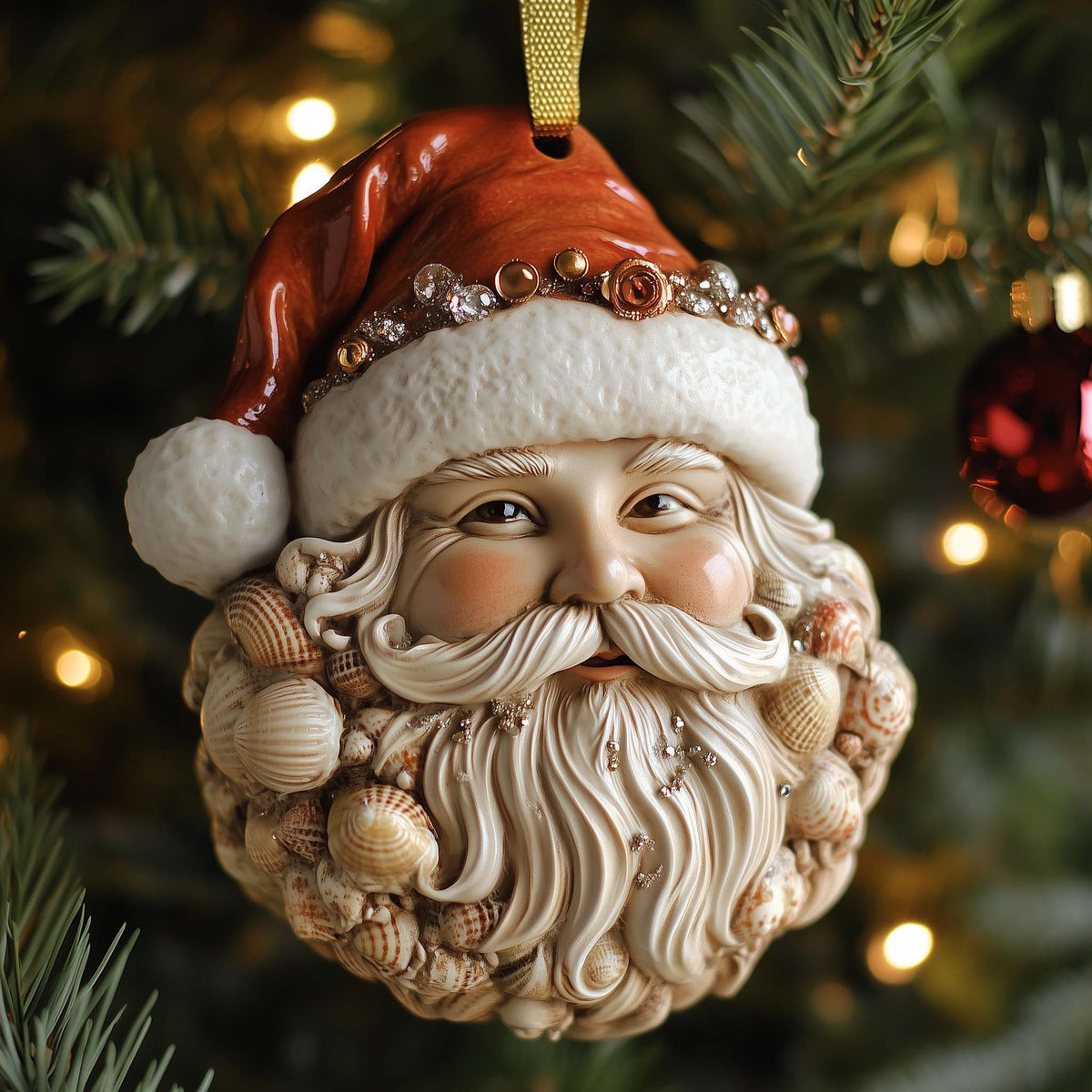 Oceanic Conch Claus Mica Ornament