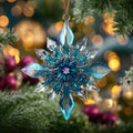 Crystal Snowflake Christmas Mica Ornament