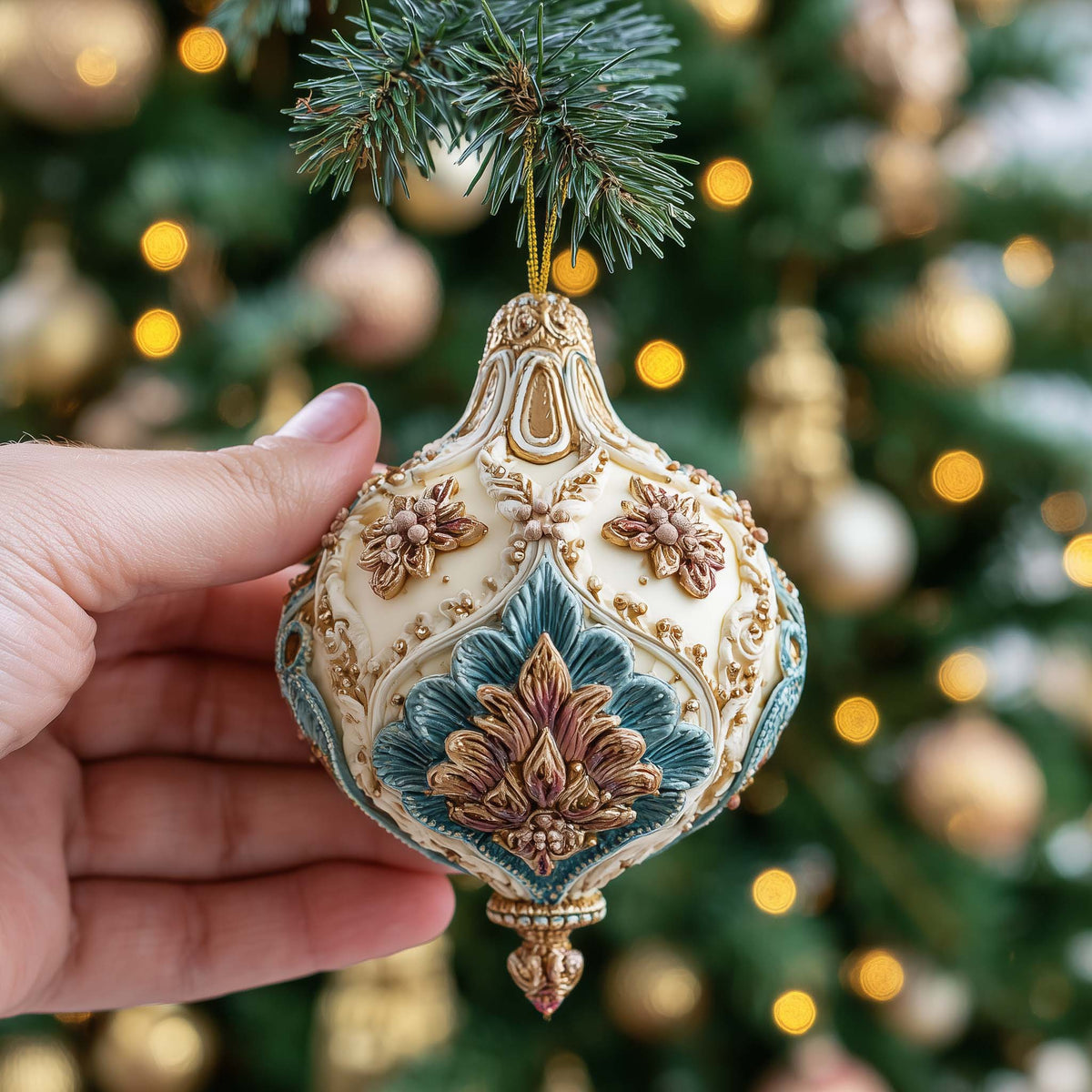 Ornate Bauble Christmas Mica Ornament