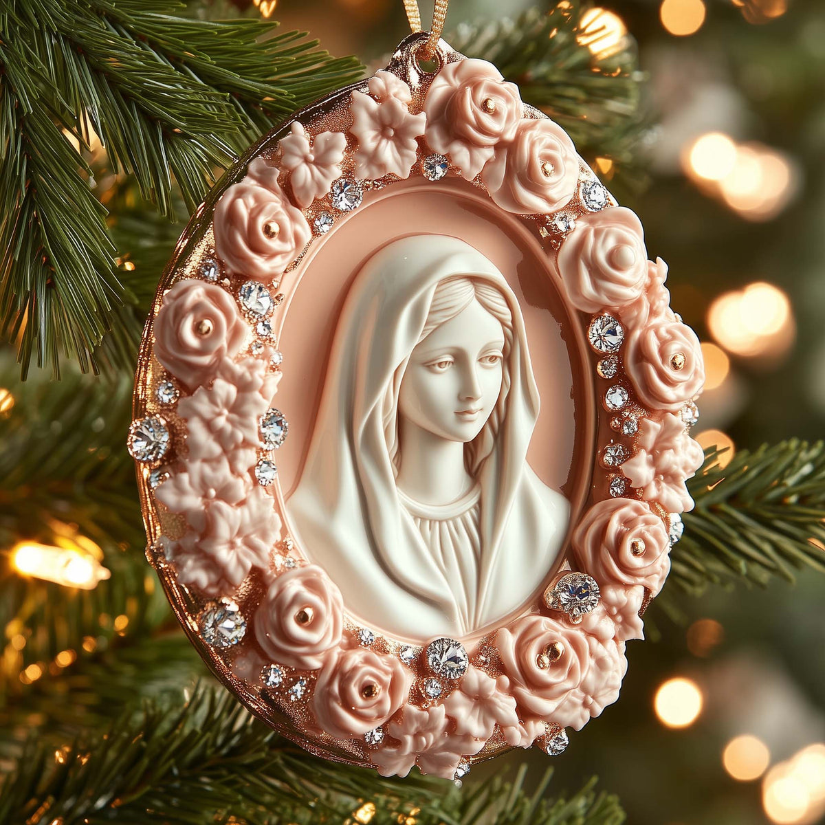 Blush Virgin Mystic Rose Mica Ornament