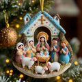 Holy Night Nativity Christmas Mica Ornament