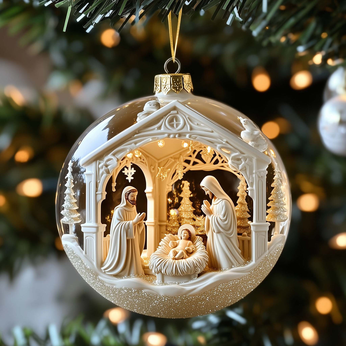 Nativity Christmas Mica Ornament