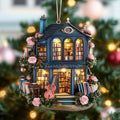 Cozy Bibliophile Corner Mica Ornament