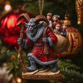 Dark Yuletide Krampus Horns Christmas Mica Ornament
