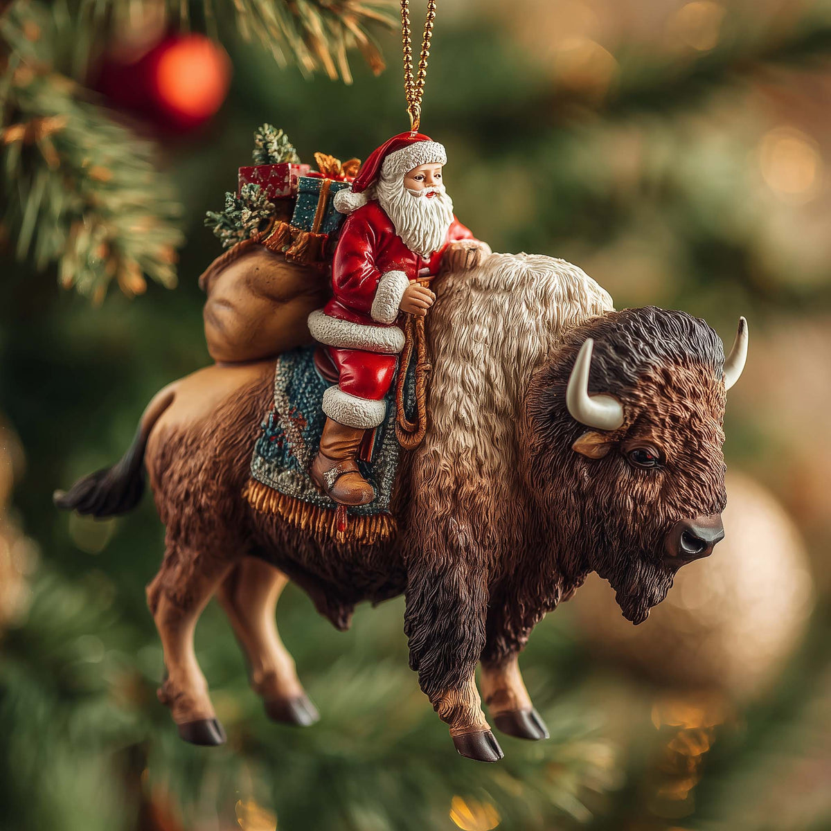 Bison Trail Christmas Mica Ornament