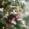 Cozy Cat Christmas Mica Ornament