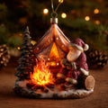 Festive Camping Christmas Mica Ornament