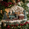Winter Starlight Railroad Mica Ornament
