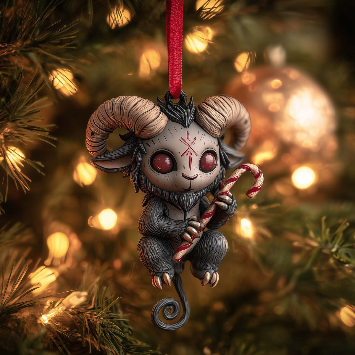 Mountain Shadow Yule Monster Christmas Mica Ornament