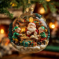Playful Jolly Elf Christmas Mica Ornament