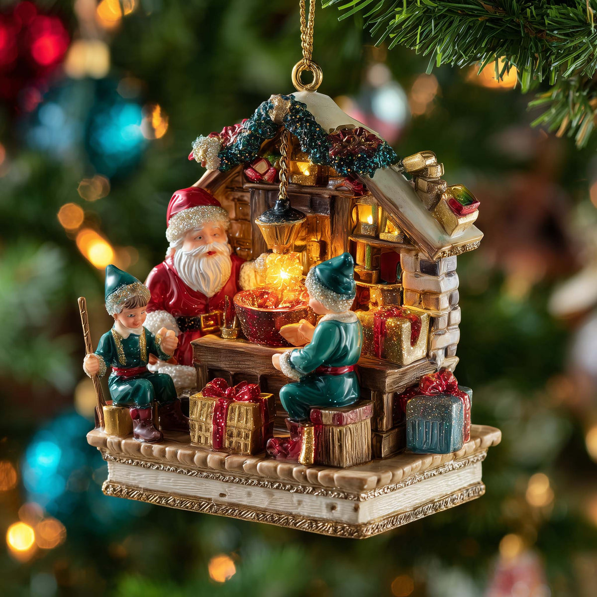 Jolly Elf Christmas Mica Ornament