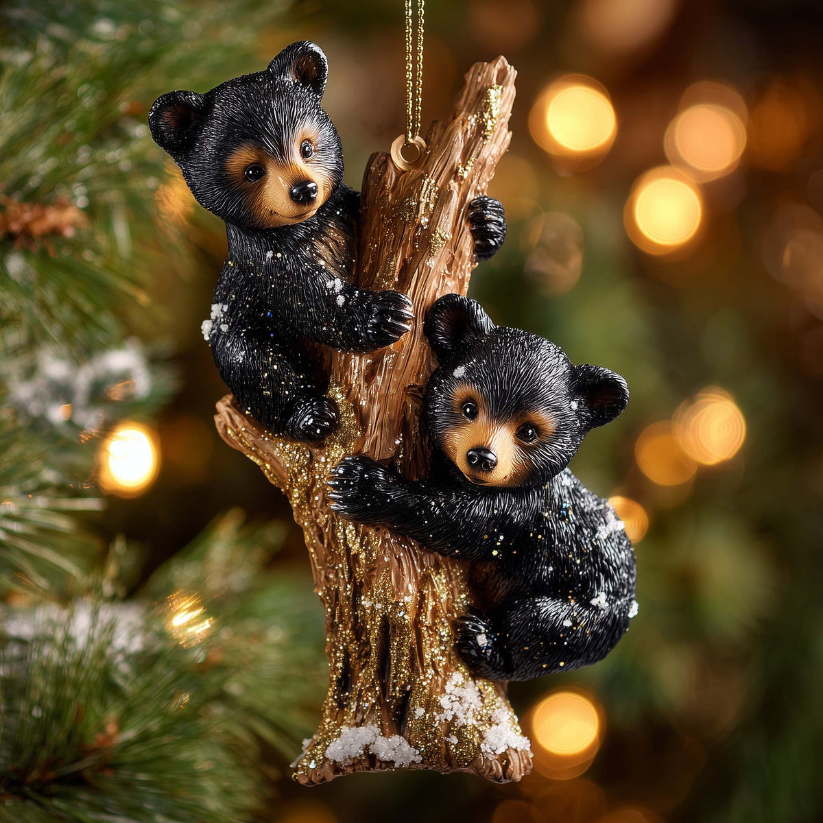 Sweet Honey Bear Christmas Mica Ornament