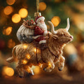 Highland Santa Christmas Mica Ornament