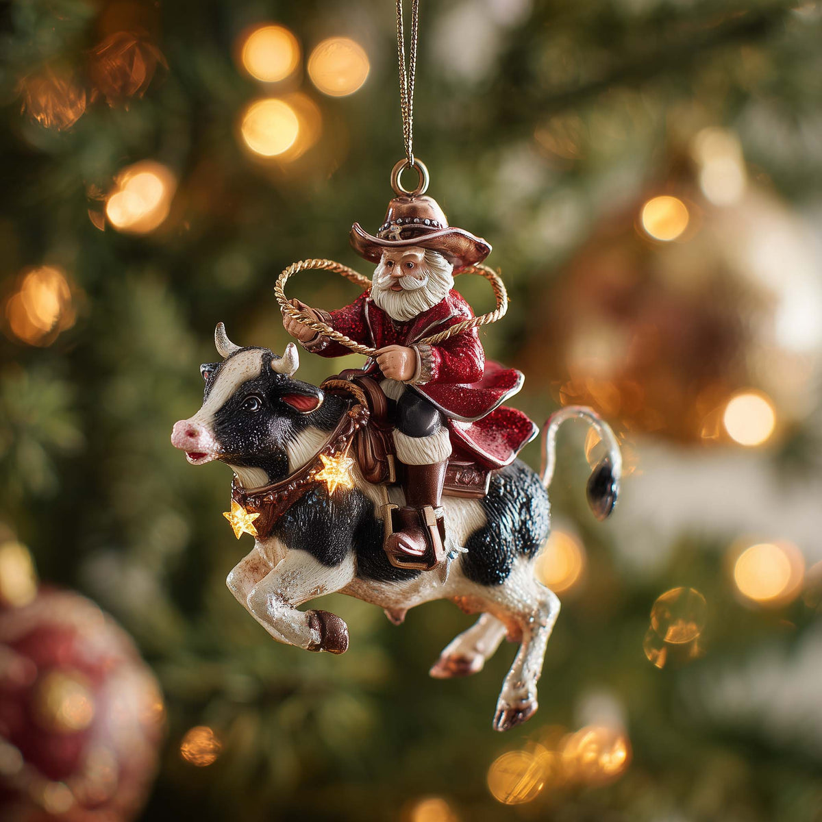 Bovine Holiday Cheer Mica Ornament