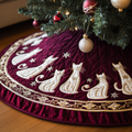 Cozy Christmas Cat Quilted Tree Skirt