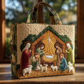 Peaceful Nativity Quilted Tote Bag