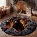 Rustic Bear Quilted Round Mat