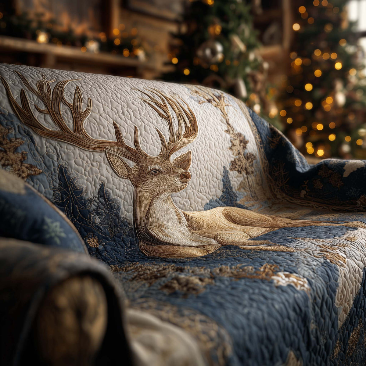 Majestic Deer Quilted Sofa Cover