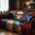 Gothic Cathedral Skull Quilted Sofa Cover