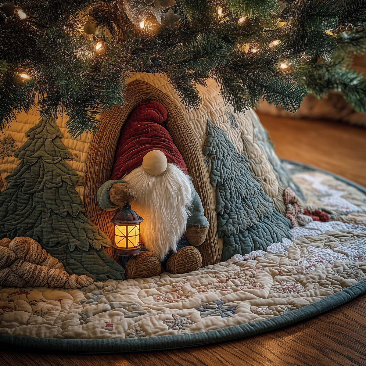 Nordic Gnome Quilted Tree Skirt