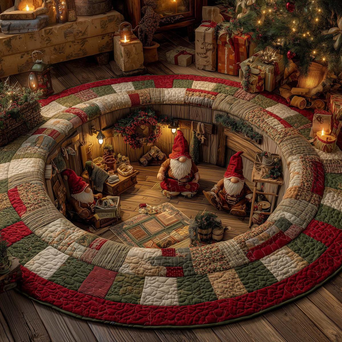 Mushroom Cap Borough Quilted Round Mat