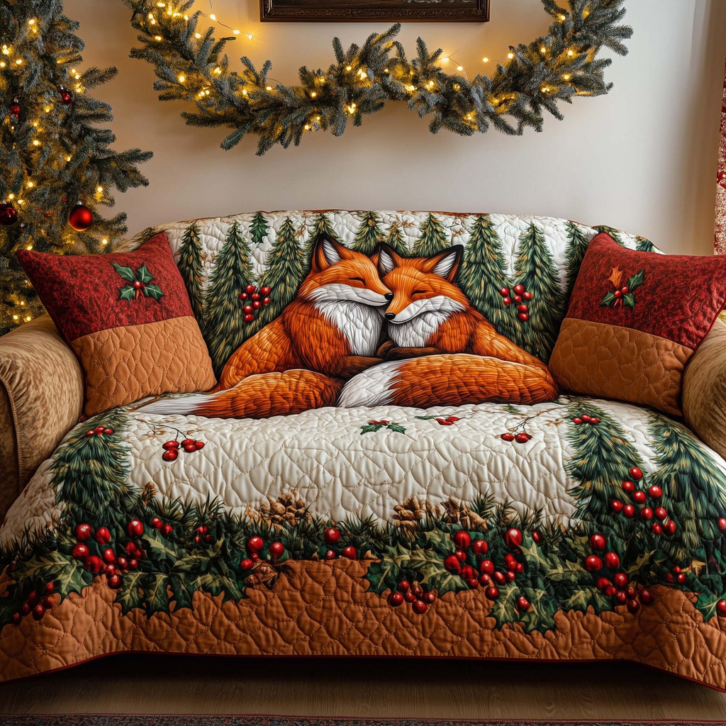 Snowdrift Vulpine Pair Quilted Sofa Cover