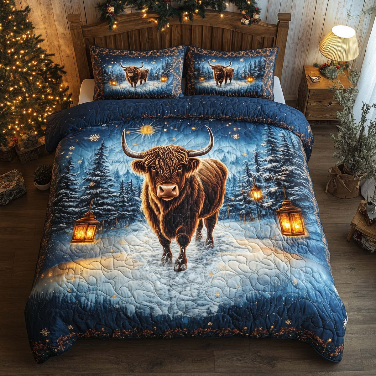 Tartan Woolly Steer Duvet Cover Set