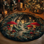 Mushroom Quilted Round Mat