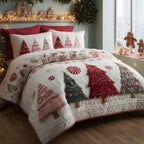 Christmas Pine Forest 3-Piece Quilted Bedding Set
