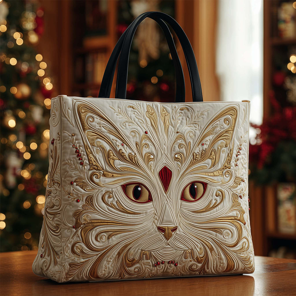 Cozy Catitude Charm Quilted Tote Bag