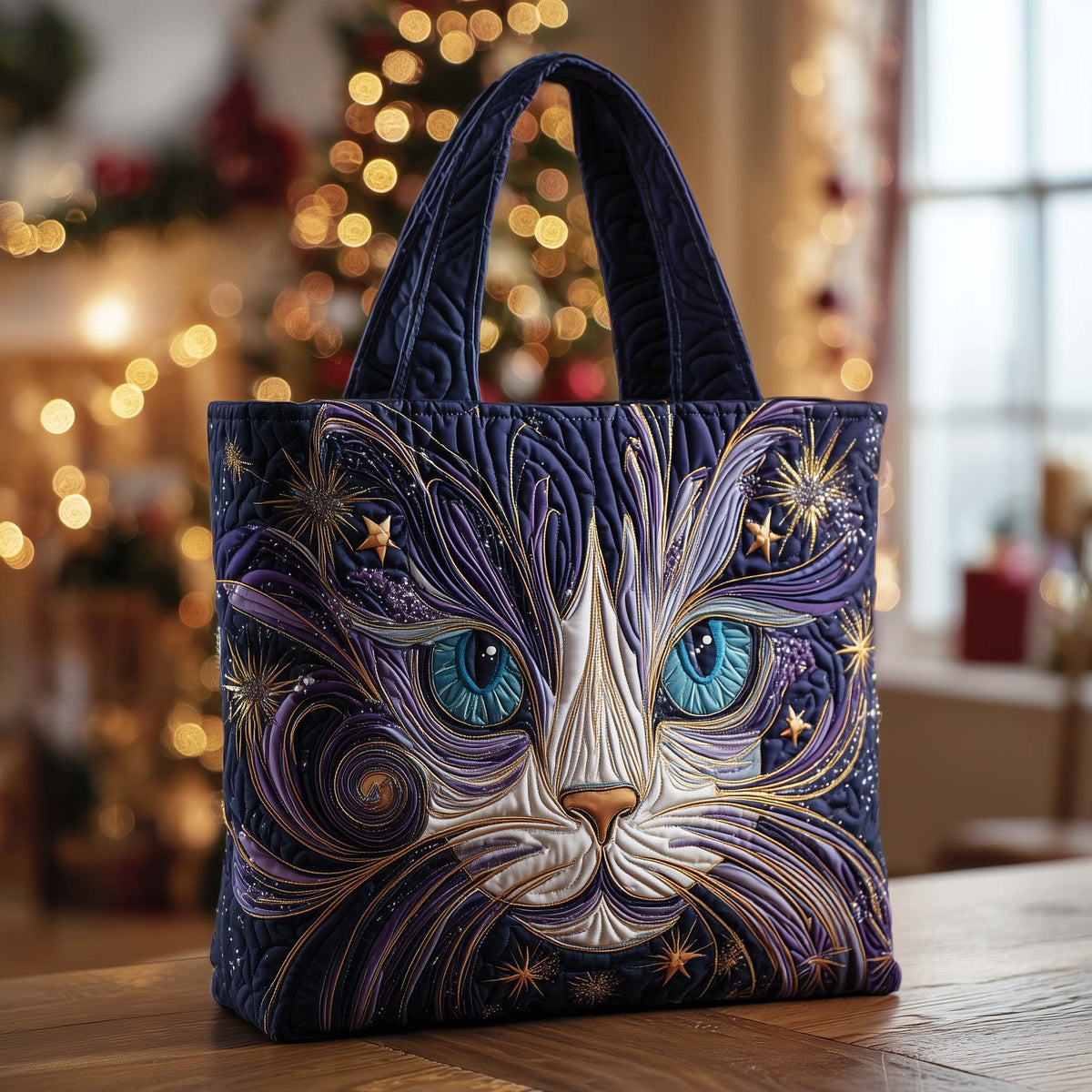 Catitude Charm Quilted Tote Bag