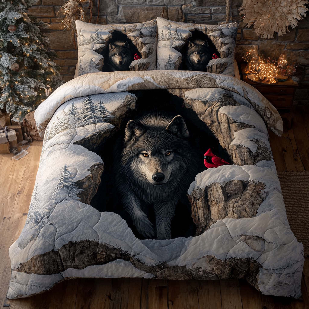 Winter Wild Wolf Duvet Cover Set