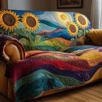 Sunflower Bloom Quilted Sofa Cover