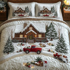 Peaceful Snow Cabin 3-Piece Quilted Bedding Set
