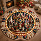 Christmas Nutcracker Carousel Quilted Round Mat