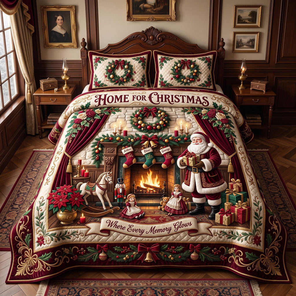 Christmas Hearth 3-Piece Quilted Bedding Set