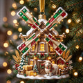 Farm Windmill Christmas Mica Ornament