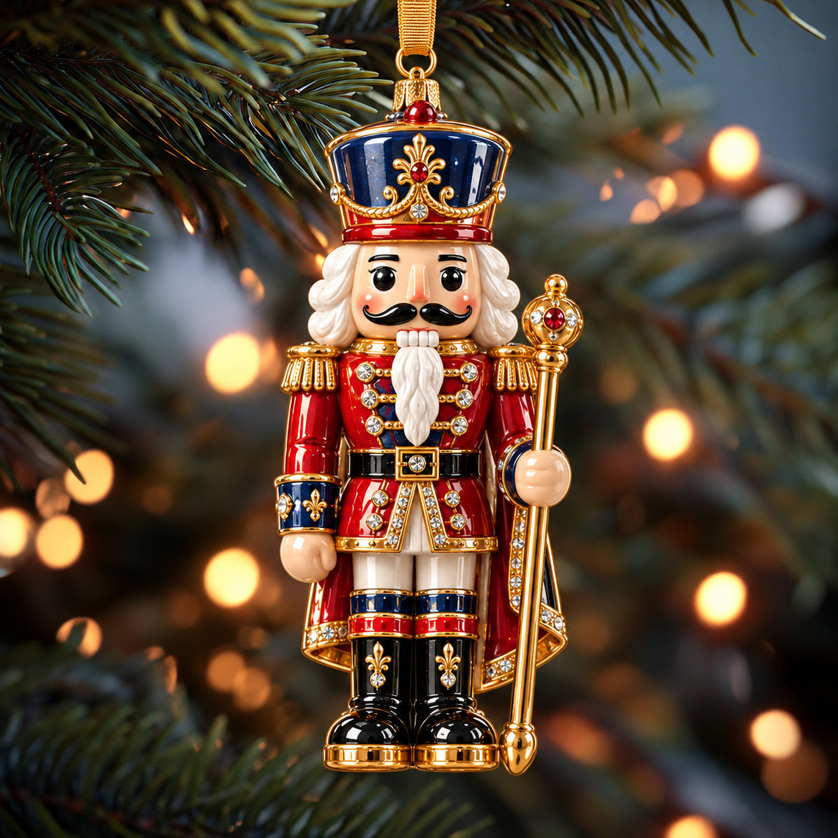 Festive Ballet Nutcracker Christmas Mica Ornament