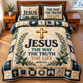 Jesus The Way 3-Piece Quilted Bedding Set