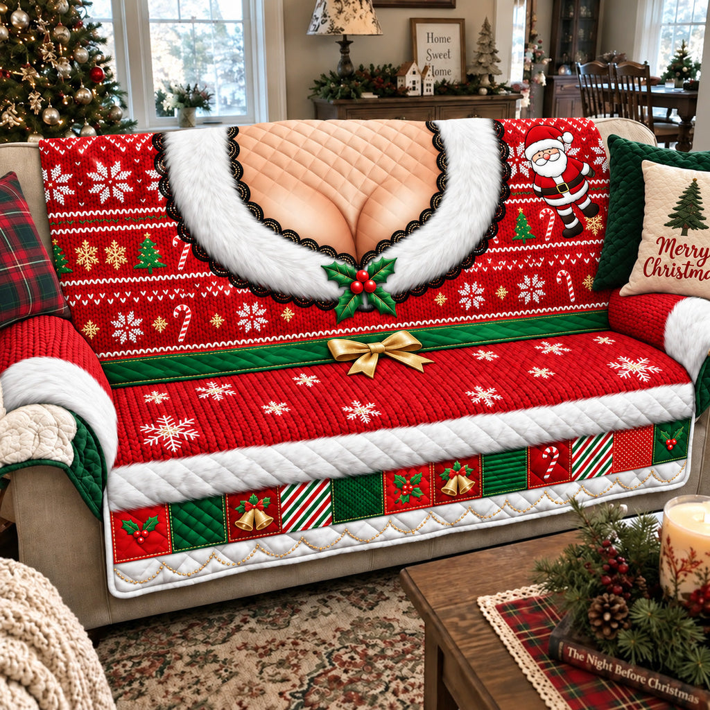 Mrs Claus Kitchen Baking Apron Quilted Sofa Cover