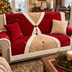 Classic Scarlet Santa Dress Ensemble Quilted Sofa Cover