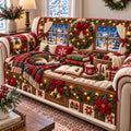 Snowdrift Pine Forest Chalet Quilted Sofa Cover