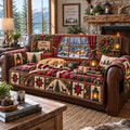 Tranquil Winter Haven Cabin Quilted Sofa Cover
