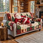 Chilling Cozy Vacation Santa Quilted Sofa Cover
