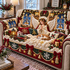Celestial Harp Seraph Angel Quilted Sofa Cover